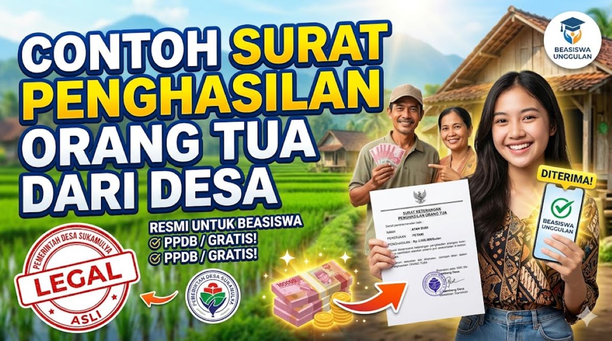 Surat Penghasilan Orang Tua dari Desa